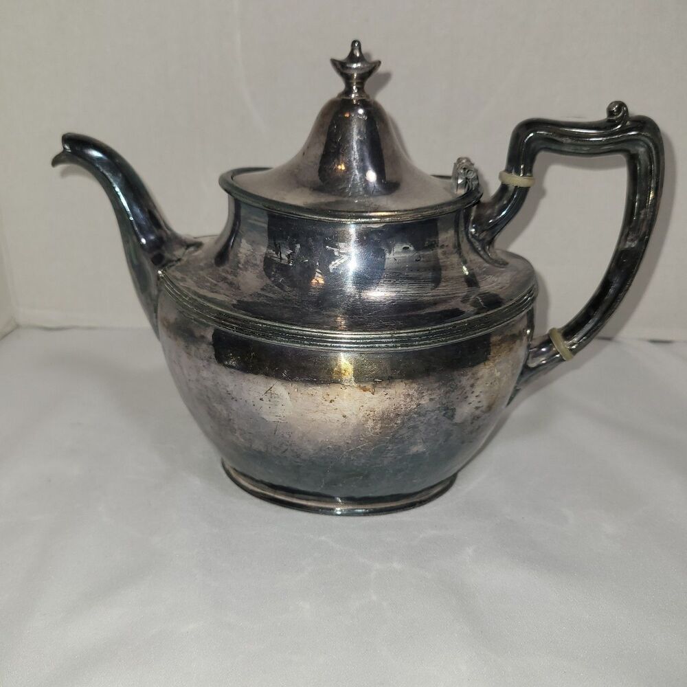 Vintage Silver City Plate Co Quadruple Plated Teapot 0191 *Broken Hinge
